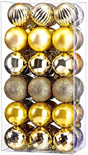 Photo 1 of Christmas Ball Ornaments Gold Christmas Ball Decorations 36Pcs 1.57" Hanging Christmas Ball Set for Xmas Tree Holiday Wedding Party Decoration (Gold)