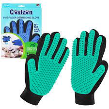Photo 1 of  Pet Hair Remover Glove for Cat Dog, Pet Grooming Glove for Dog Cat Brush Gentle Shedding and Grooming Pet Supplies Massage Mitt Enhanced 5 Fingers Design Efficient for Pet Fur