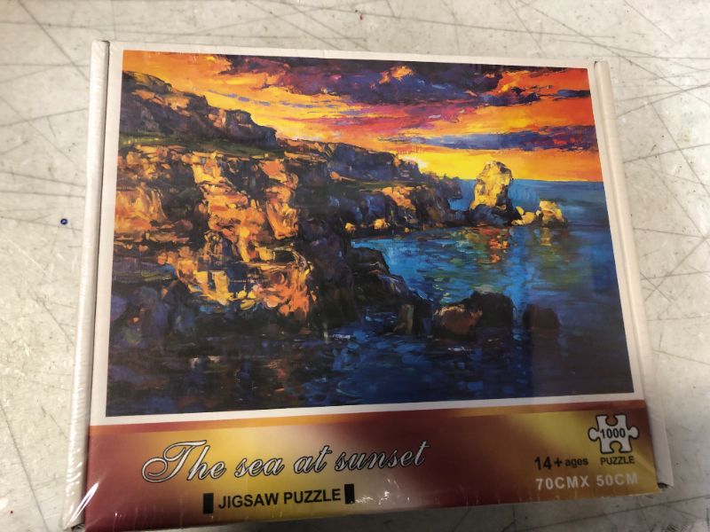 Photo 1 of MOSRO 1000 PIECE JIGSAW PUZZLE THE SEA  AT SUNSET