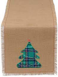 Photo 1 of 13 x 72 INCH CHRISTMAS BURLAP TABLE RUNNER 