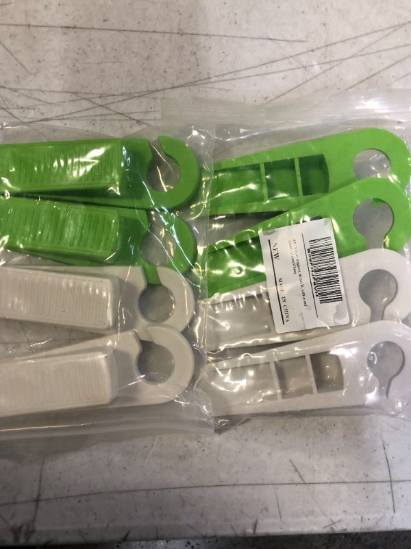 Photo 2 of 4 PCS Door Stop Wedges. Rubber Door stoppers with Hooks are Easy to Store. The Design of Door Stops is Simple and Modern.They are Suitable for All Floors. (Green,White) 2 PACKS