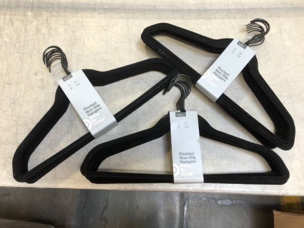 Photo 2 of 10pk Non Slip Velvet Hanger Black - Made By Design - 3 PACK 