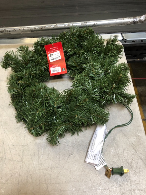 Photo 2 of 22" Pre-lit Artificial Christmas Wreath Clear Lights - Wondershop