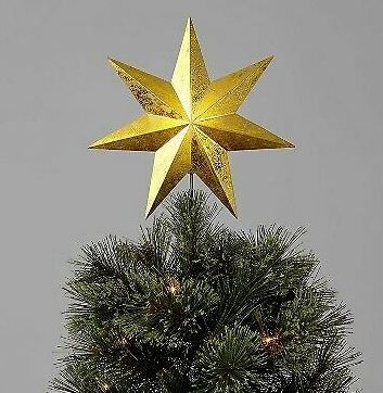 Photo 1 of 10.75" LED Lit 7pt Star Projector Tree Topper Gold - Wondershop
