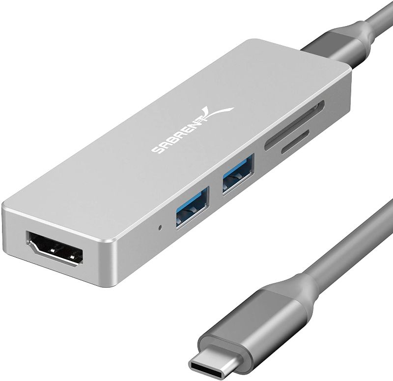 Photo 1 of Sabrent 5 in 1 USB C Multi-Port HUB for Windows & Mac OS | SD & Micro SD Card-Reader | HDMI 2.0 Port - Up to 4K @30Hz | 2 x USB 3.0 Ports (HB-HUCR)