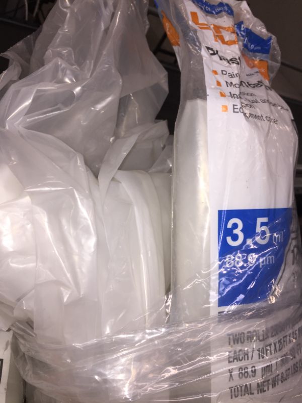 Photo 2 of 10 Ft. X 25 Ft. Clear 3.5 Mil Plastic Sheeting (2-Pack)
