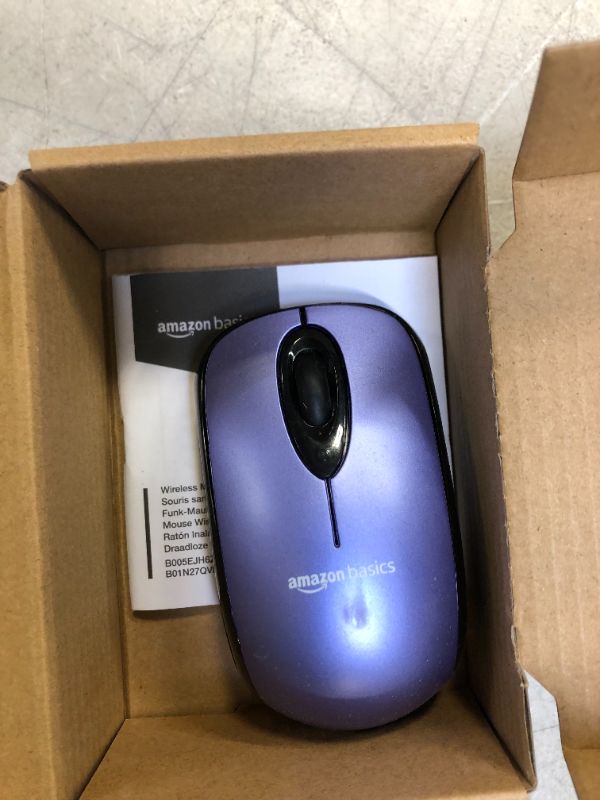 Photo 1 of Amazon Basics Wireless Computer Mouse with USB Nano Receiver - Blue
