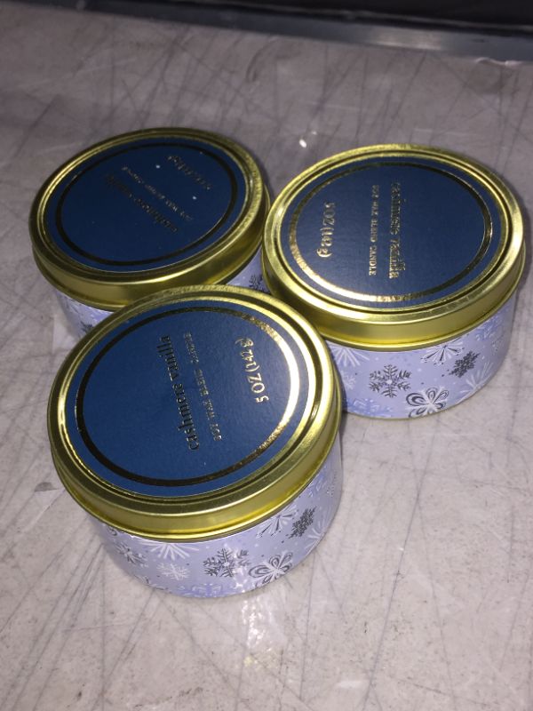 Photo 2 of 5oz Tin Cashmere Vanilla Candle Blue - Threshold™ 3 PACK