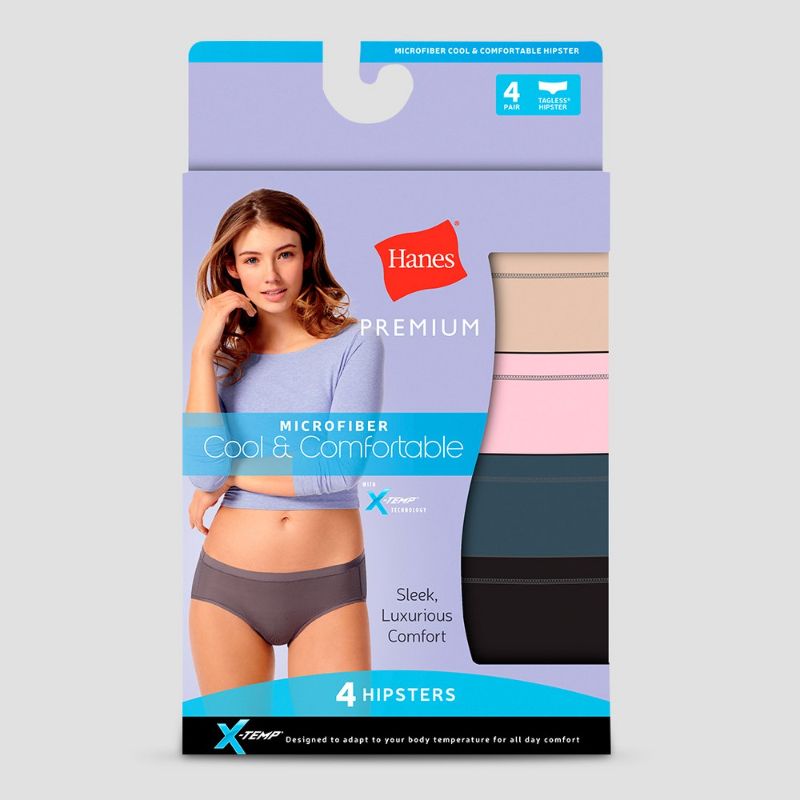 Photo 1 of Hanes Premium Women's Microfiber Basic Hipster Underwear Briefs SIZE 7
