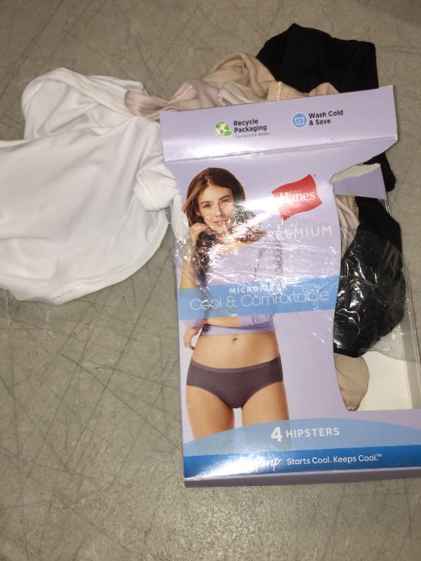 Photo 2 of Hanes Premium Women's Microfiber Basic Hipster Underwear Briefs SIZE 7
