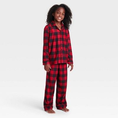 Photo 1 of Kids' Holiday Buffalo Check Flannel Matching Family Pajama Set - Wondershop Red 6