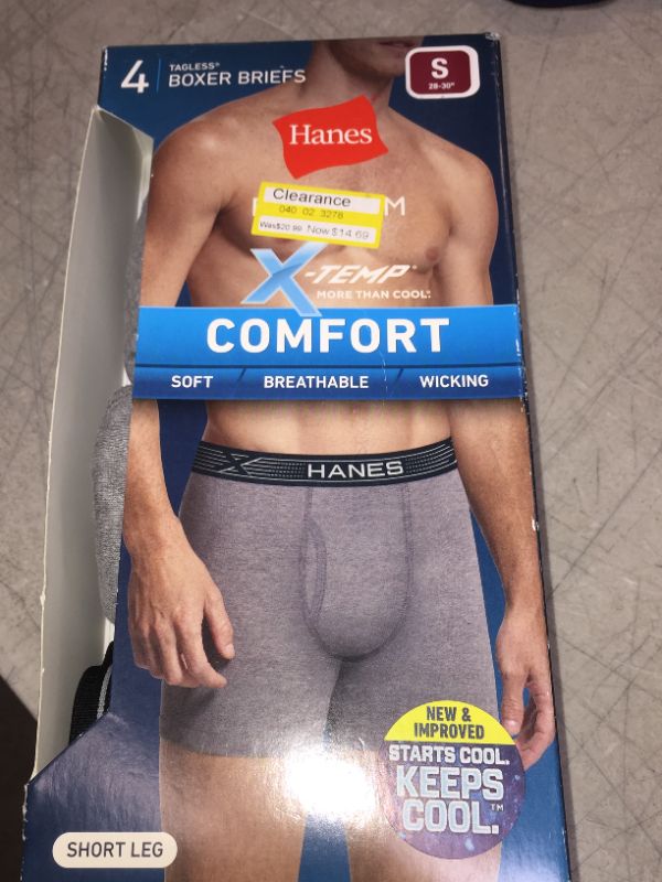 Photo 1 of Hanes Premium Men's X-Temp Shorts Leg Boxer Briefs 3pk S GREY