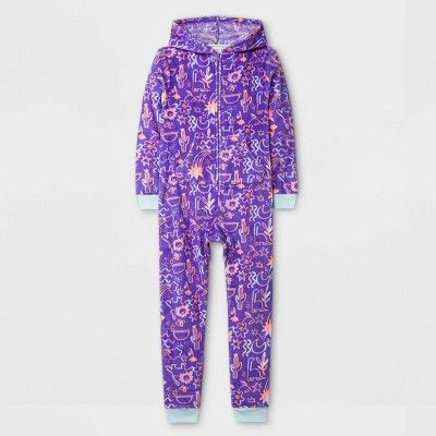 Photo 1 of Girls' Hooded Blanket Sleeper Pajama Jumpsuit - Cat & Jack™ S
