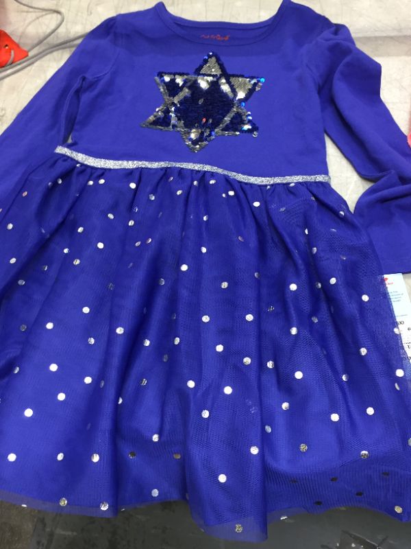 Photo 2 of Girls' Hanukkah Star of David Long Sleeve Dress - Cat & Jack Blue S