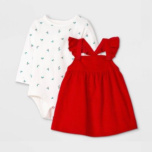 Photo 1 of Baby Girls' Corduroy Skirtall Set - Cat & Jack Red 12M