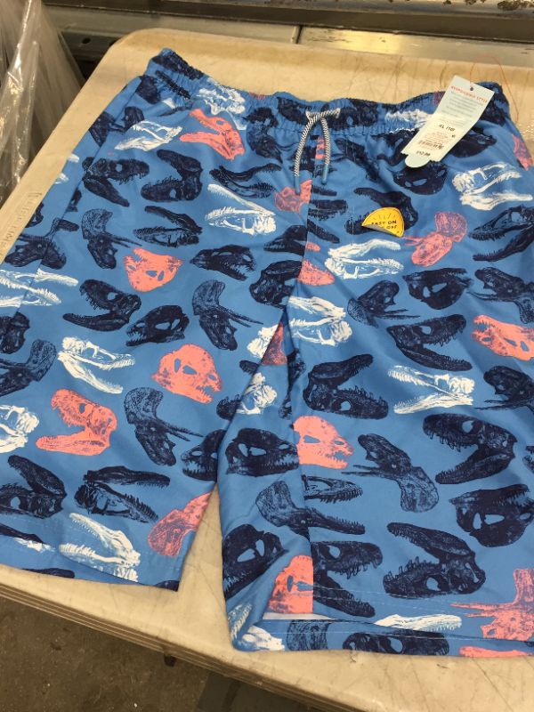 Photo 2 of Boys' Dino Head Print Swim Trunks - Cat & Jack Blue XL