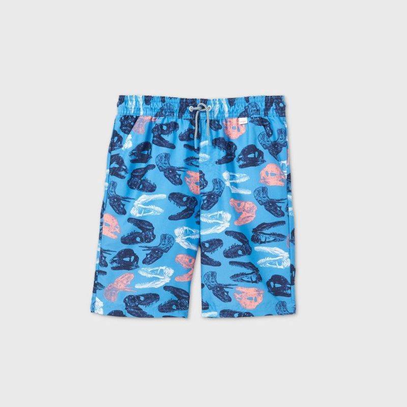 Photo 1 of Boys' Dino Head Print Swim Trunks - Cat & Jack Blue XL