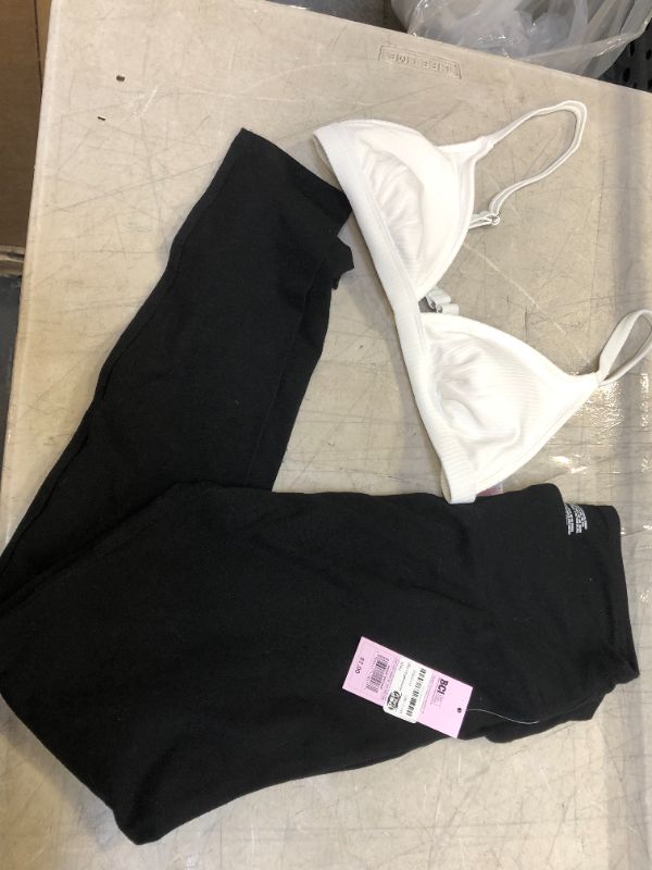 Photo 1 of black leggings and white bikini top womens medium 