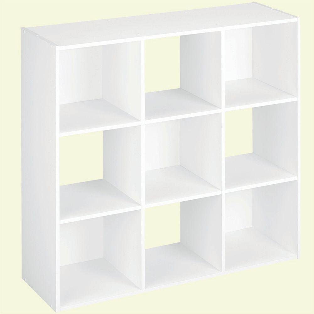Photo 1 of ClosetMaid 36 in. W x 36 in. H White Stackable 9-Cube Organizer
