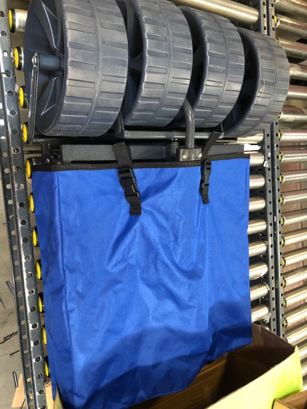 Photo 1 of Mac Sports Heavy Duty Collapsible Folding All Terrain Utility Beach Wagon Cart, Blue/Black

