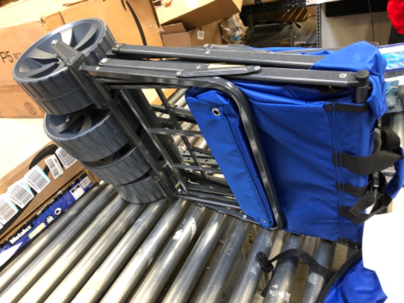 Photo 1 of Mac Sports Heavy Duty Collapsible Folding All Terrain Utility Beach Wagon Cart, Blue/Black
