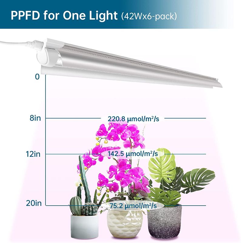 Photo 1 of Barrina Plant Grow Light, 252W Full Spectrum, LED Grow Light Strips, T8 Integrated Growing Lamp Fixture, Grow Shop Light, with ON/Off Switch 2 pk 