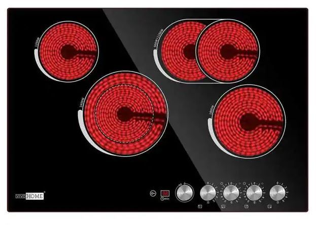 Photo 1 of 30 in. Radiant Electric Cooktop in Black with 4 Elements
