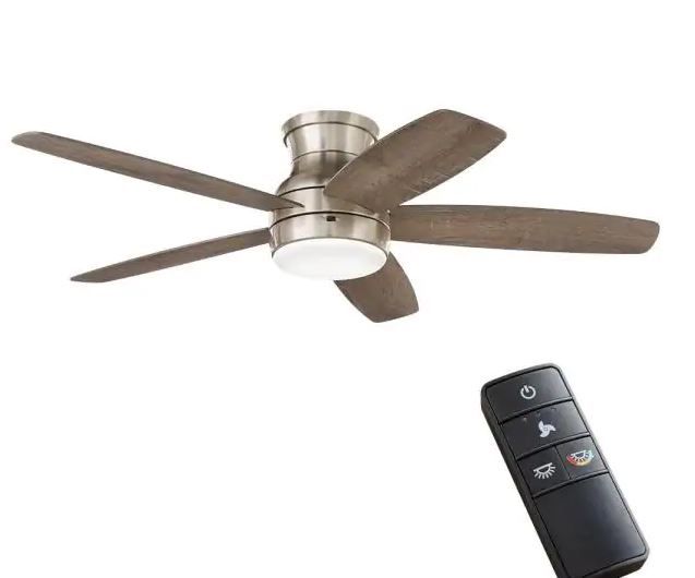 Photo 1 of Ashby Park 52 in. White Color Changing Integrated LED Brushed Nickel Ceiling Fan with Light Kit and Remote Control
