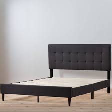 Photo 1 of California King Tara Upholstered Platform Bed Frame with Square Tufted Headboard