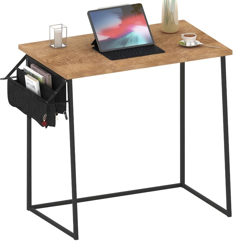 Photo 1 of 31" Laptop Table Office Desk Writing Study Desk with Storage Bag,Modern Small Desk for Home Office,Bedroom Computer Desk, Home Office Desk
