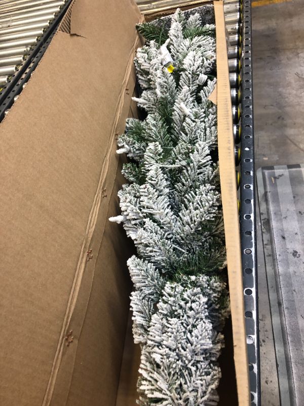 Photo 2 of 36” Pre-Lit Snowy Downswept Artificial Christmas Tree - Clear Lights