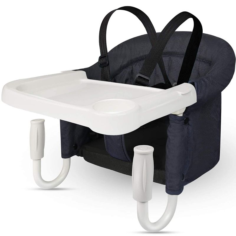 Photo 1 of Hook On High Chair, Fast Table Chair Clip on Table High Chair, Fold-Flat Storage Tight Fixing Portable Baby Feeding Seat for Baby Toddler Washable with Dining Tray for Travel Outside 