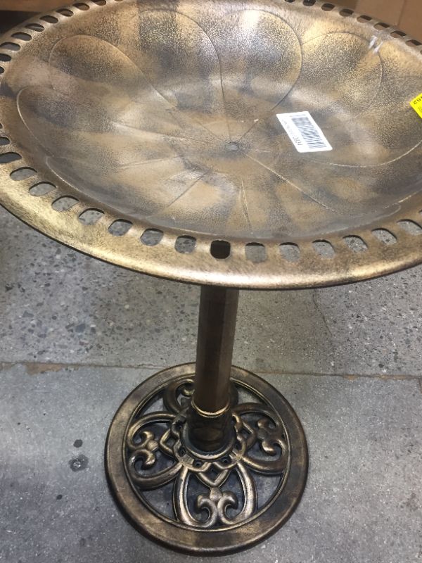 Photo 1 of VIVOHOME 28 Inch Height Polyresin Lightweight Antique Outdoor Garden Bird Bath Bronze

