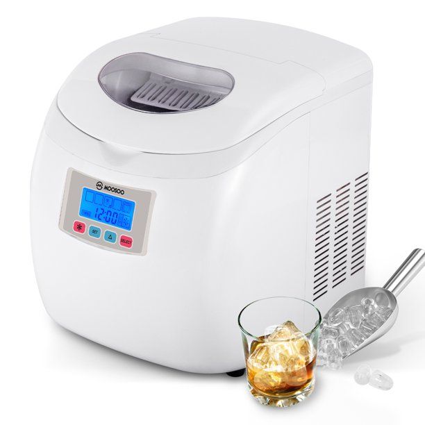 Photo 1 of Moosoo Countertop Ice Maker Portable Ice Machine for Crystal Ice Cubes in 26lbs/24H, Self-Clean Function
