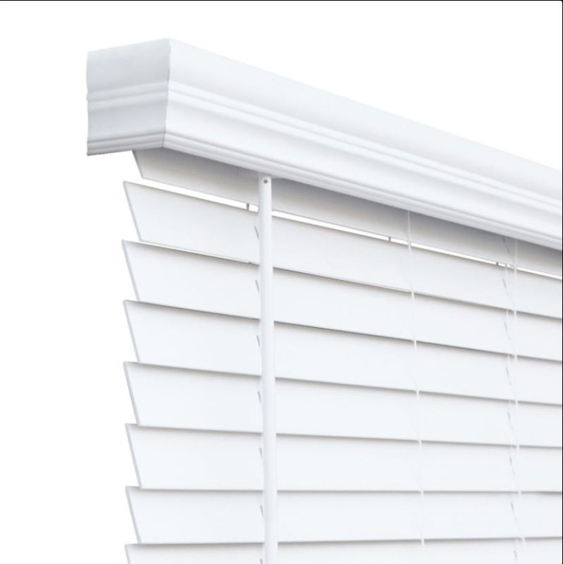 Photo 1 of 2? Faux Wood Window Blind, 95? x 72? Alabaster
2pcs
