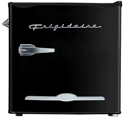 Photo 1 of FRIGIDAIRE Black EFR176- AMZ EFR176 Retro Mini Refrigerator-Energy Saving-Adjustable Thermostat Control-Side Mounted Bottle Opener-Ideal for Dorm, Office, RV, Garage, Apartment 1.6 Cubic Fee