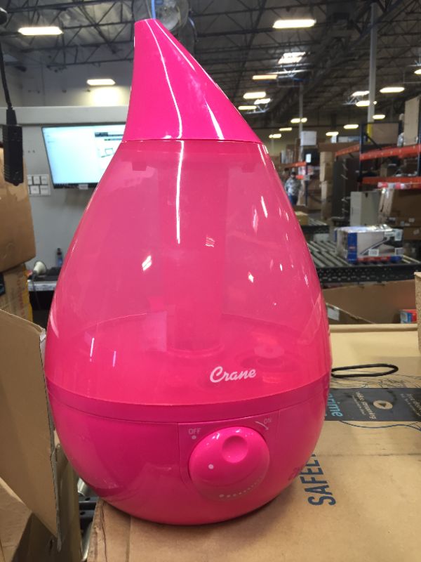 Photo 2 of Crane Drop Ultrasonic Cool Mist Humidifier, Filter Free, 1 Gallon, 500 Sq Ft Coverage, Air Humidifier for Plants Home Bedroom Baby Nursery and Office, Pink,1 Count (Pack of 1),EE-5301P