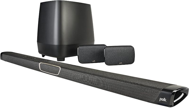 Photo 1 of Polk Audio MagniFi Max SR Home Theater Surround Sound Bar | Works with 4K & HD TVs | HDMI, Optical Cables, Wireless Subwoofer & Two Speakers Included Black FACTORY SEALED PRIOR TO INSPECTION 