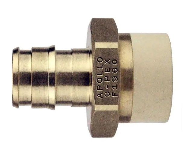 Photo 1 of 10 PACK 1/2 in. Brass PEX-A Barb x 1/2 in. CPVC Straight Adapter
