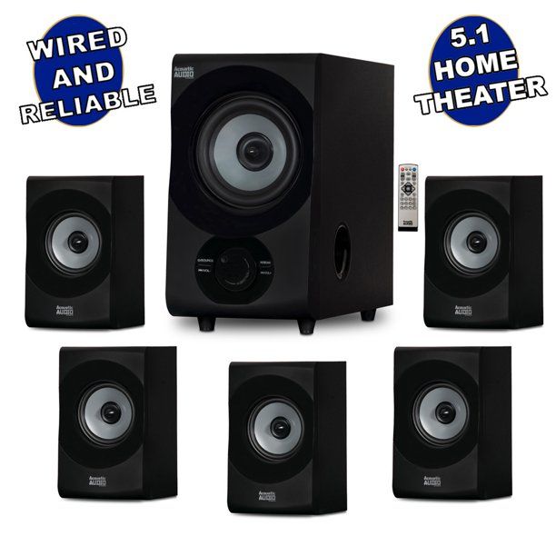 Photo 1 of Acoustic Audio AA5172 Home Theater 5.1 Bluetooth Speaker System with USB / SD
