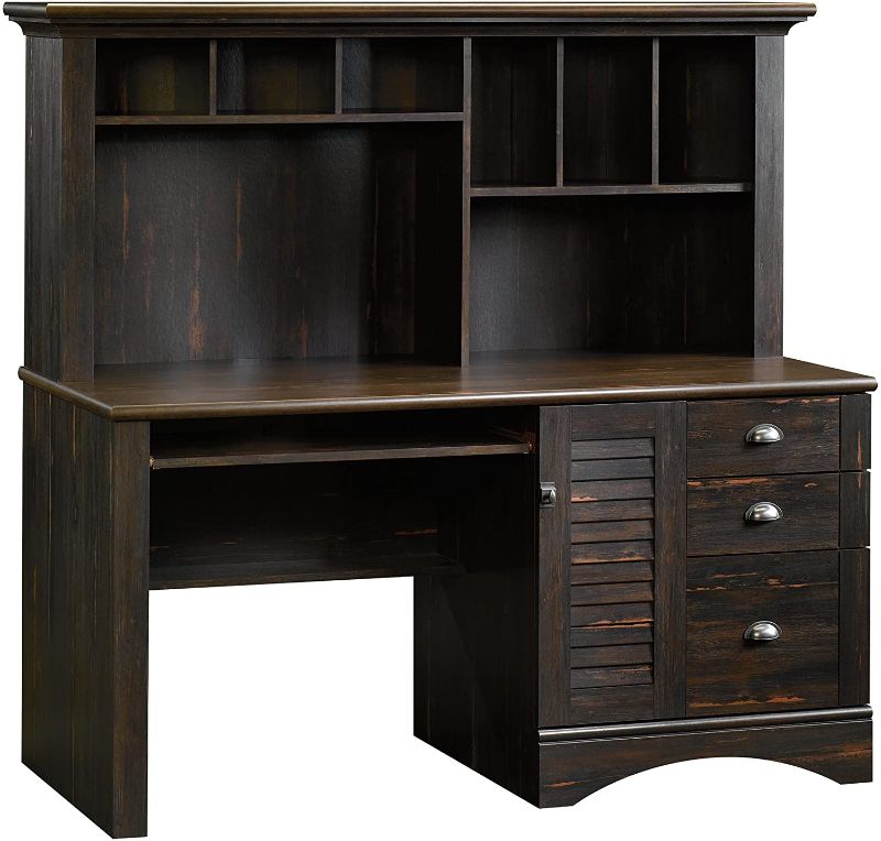 Photo 1 of Sauder Harbor View Computer Desk with Hutch, Antiqued Paint finish ---BOX 1 OF 2 ----
