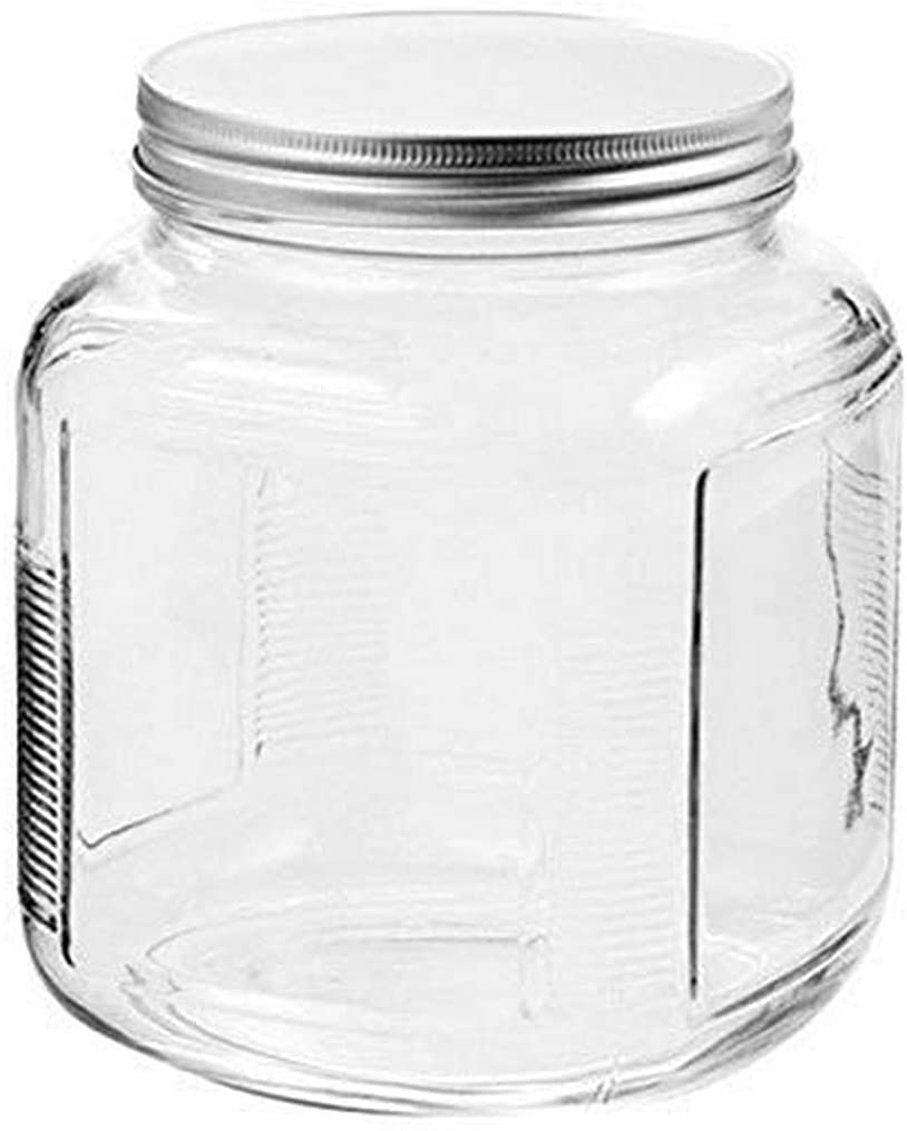 Photo 1 of Anchor Hocking Cracker Jar Brushed Lid, 2 Quart, Clear
