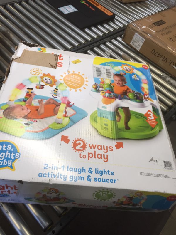 Photo 2 of Bright Starts 2 in 1 Laugh Lights Activity Gym Saucer