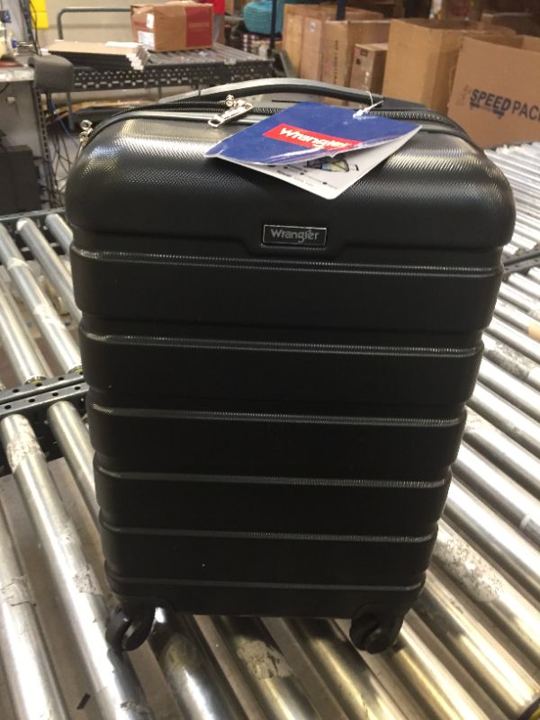 Photo 2 of Wrangler 20” Carry-On Rolling Hardside Spinner Luggage Black

