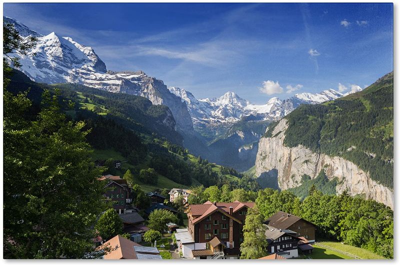 Photo 1 of A New Day in The Swiss Alps Artwork by Philippe Sainte-Laudy, 30 by 47-Inch Canvas Wall Art

