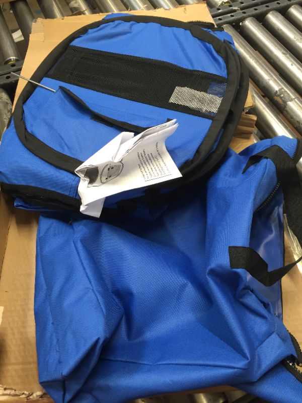 Photo 2 of Amazon Basics Portable Soft Pet Dog Travel Playpen, Small (35 x 35 x 24 Inches), Blue
