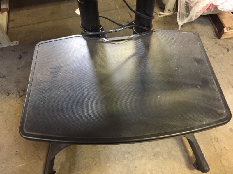 Photo 1 of Samsung Professional HG65NJ690UFXZA 65" SMART UHD Hospitality TV ON ROLLERS. INCLUDES ONLY POWER CABLE, TV AND ROLLING CART. FUNCTIONS FINE JUST VERY DIRTY/DUSTY