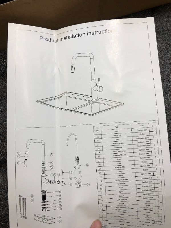 Photo 2 of  Single Handle High Arc Brushed Nickel Pull Out Kitchen Faucet,Single Level Stainless Steel Kitchen Sink Faucets with Pull Down Sprayer