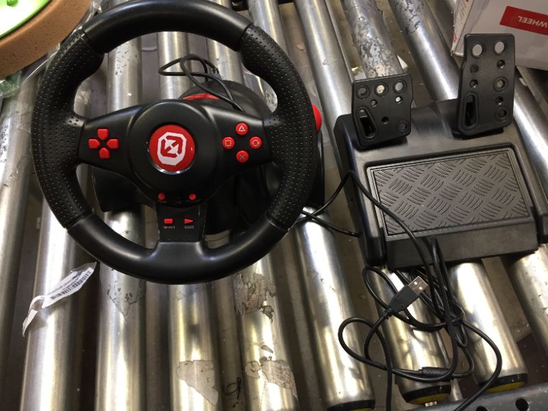 Photo 2 of EVORETRO Super Gaming Steering Wheel with Pedals compatible for Nintendo Switch - Great for Mario Kart 8 - For PC/PS3. Best gaming desk accessories!
