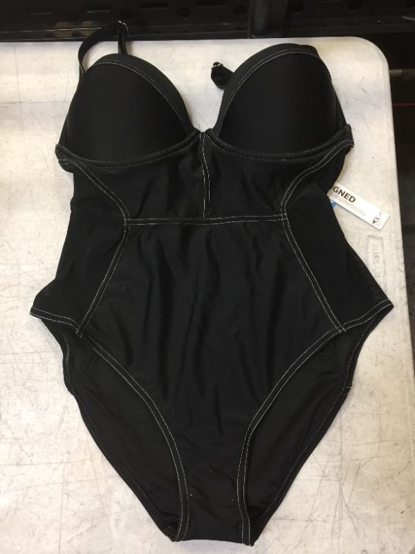 Photo 5 of CUPSHE Women's Bikini Swimsuit one Piece Bathing Suit black---Size OX
